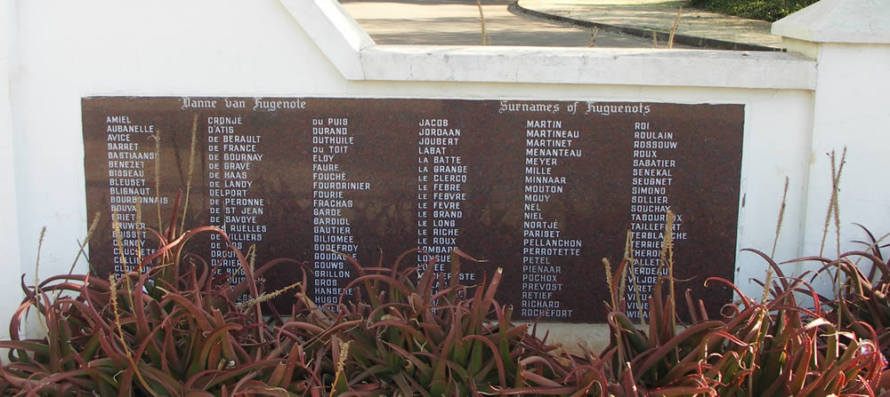 Surnames of South African Huguenots